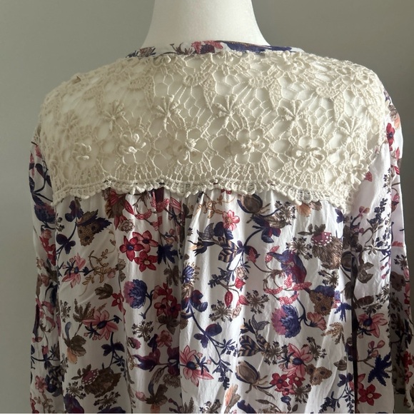 Umgee Multicolor Floral Boho  Tunic Lace, Size Medium - Picture 4 of 6